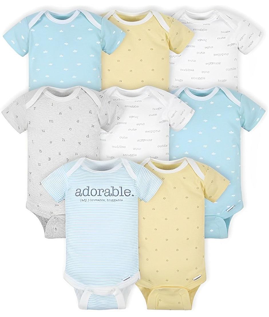 Infant Short Sleeve Bodysuits for Everyday Wear-Diaper Reusable