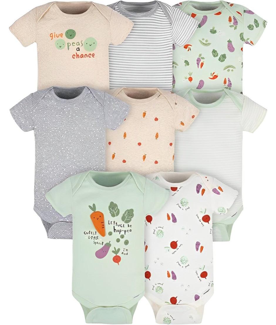 Infant Short Sleeve Bodysuits for Everyday Wear-Diaper Reusable
