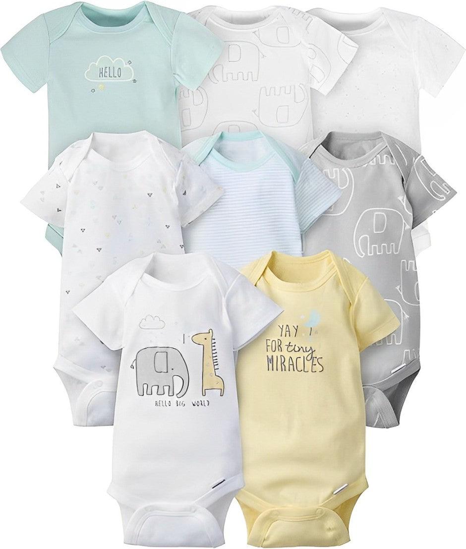 Infant Short Sleeve Bodysuits for Everyday Wear-Diaper Reusable