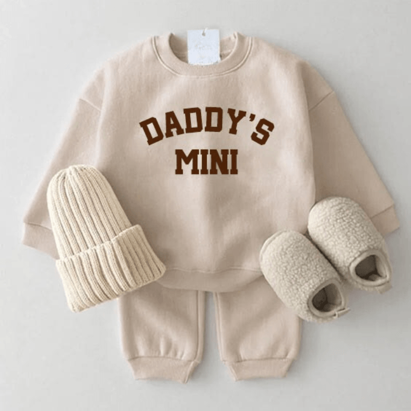 Letter Print Baby Sweatshirt And Pants Set-Diaper Reusable