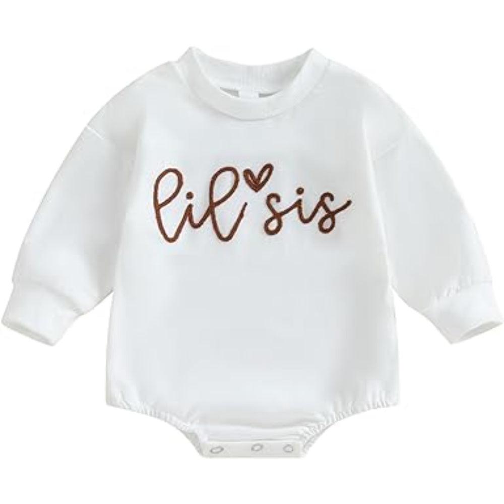 Letter Print Sweatshirt Set-Diaper Reusable