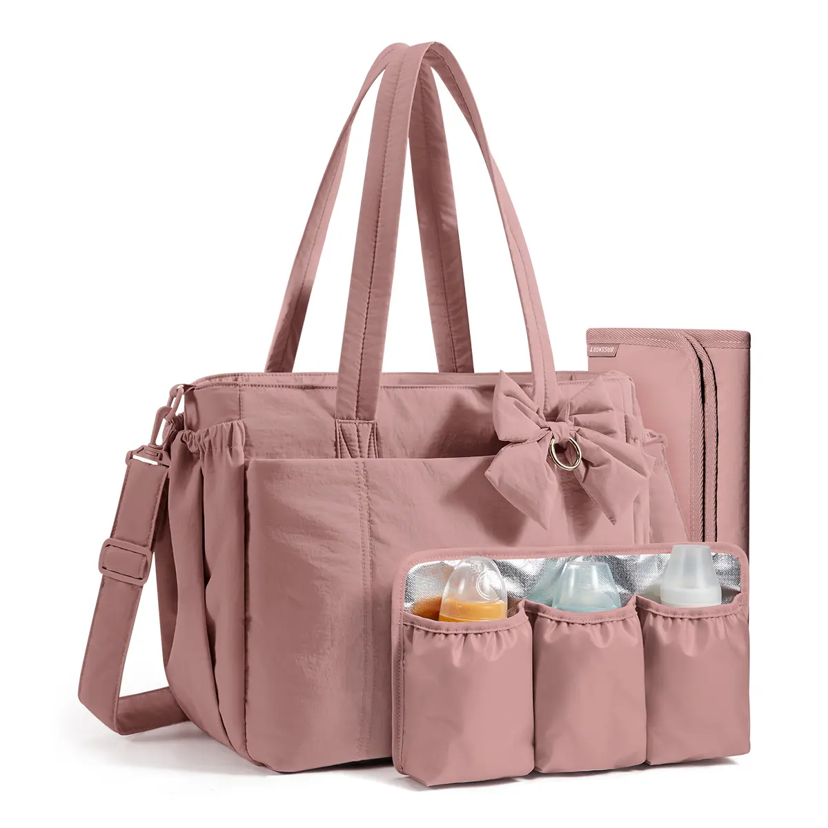 Mommy Diaper Bag With Stroller Organizer Set