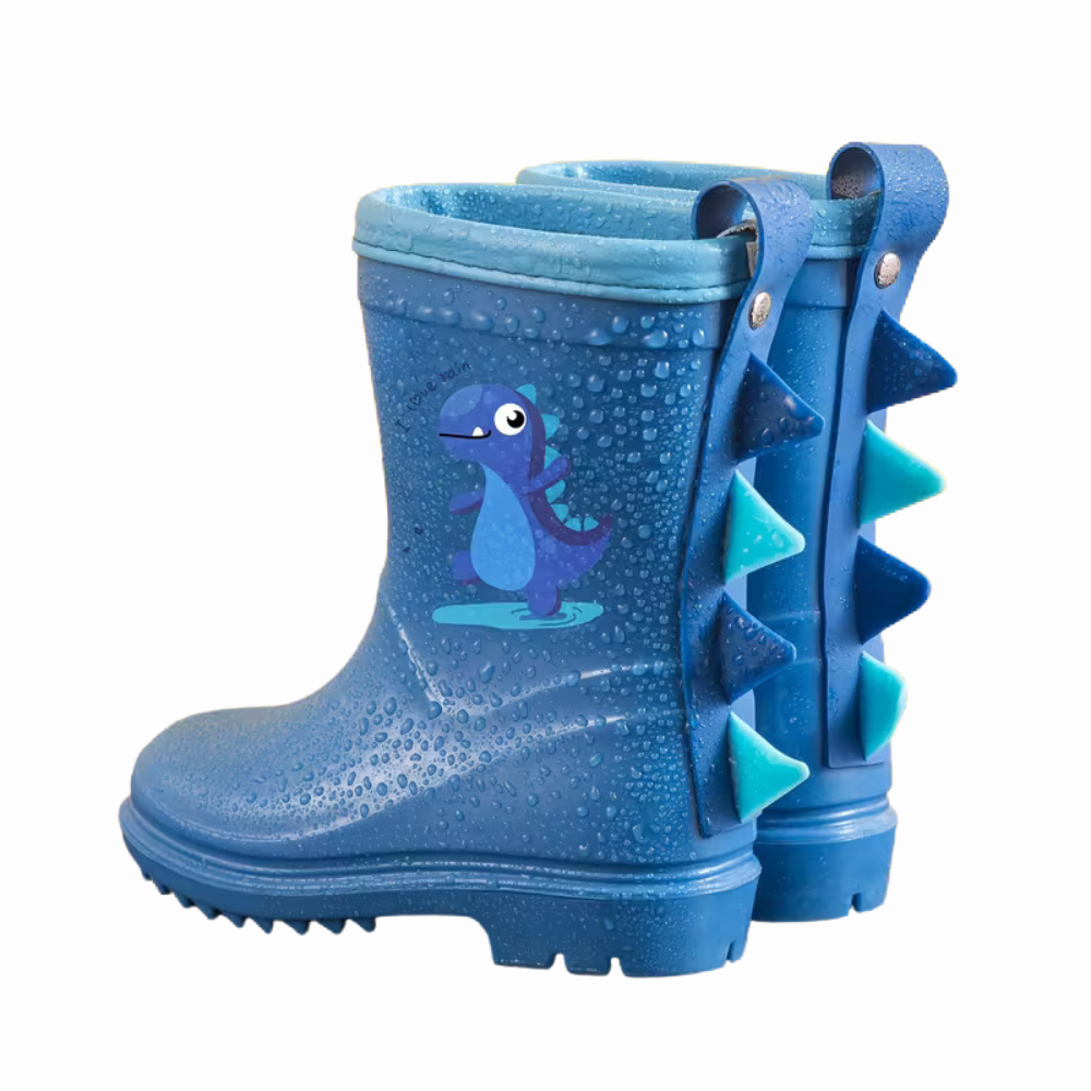 Dinosaur Theme Rain Boots With Spiky Design And Anti Slip Sole
