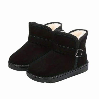 Solid Fabric Winter Boots With Soft Inner Lining For Girls