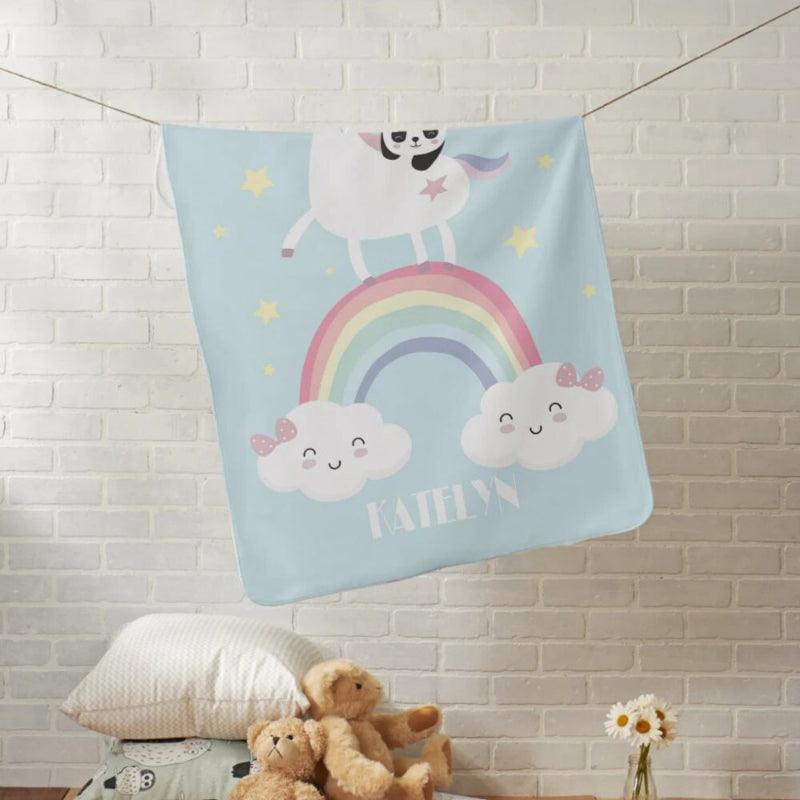 Personalized Unicorn Panda Blanket-Diaper Reusable