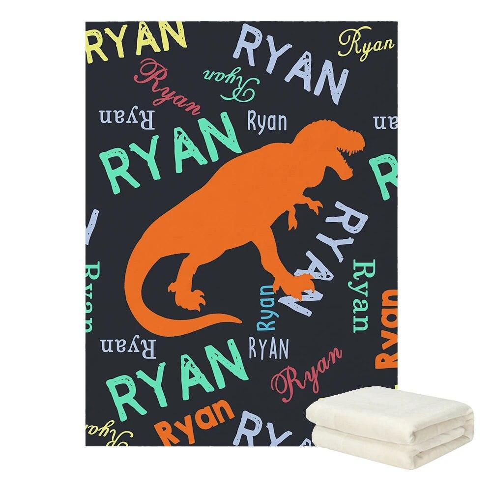 Personalized Dinosaur Bedding Blanket-Diaper Reusable