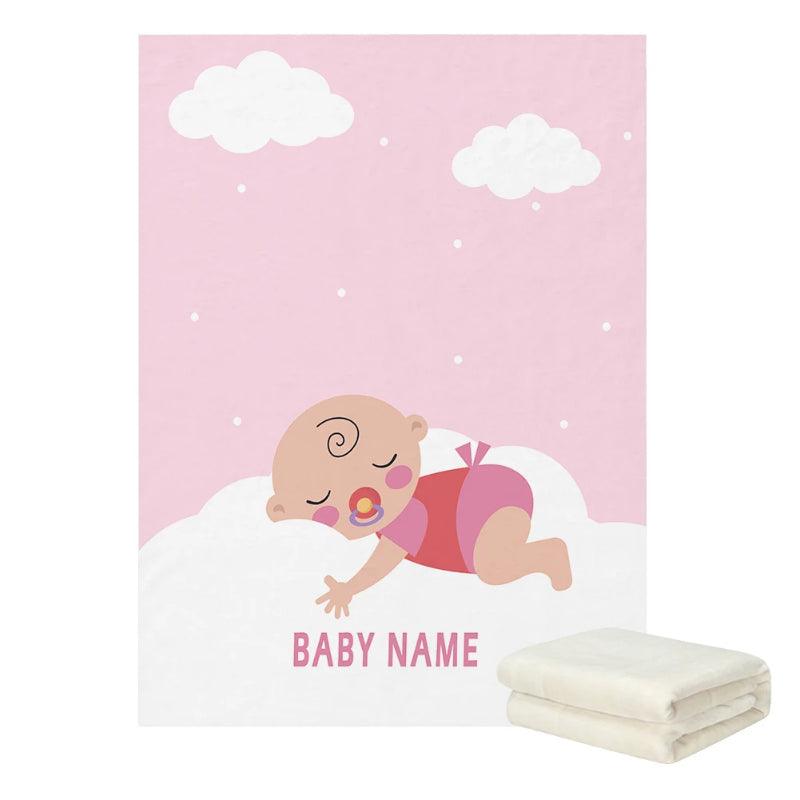 Personalized Naptime Blanket – Custom Soft Baby Fleece-Diaper Reusable