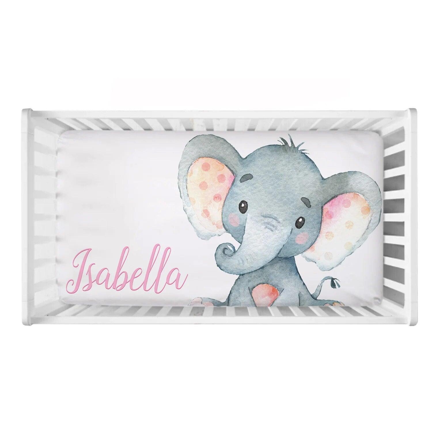 Custom Elephant Crib Bedding Set-Diaper Reusable