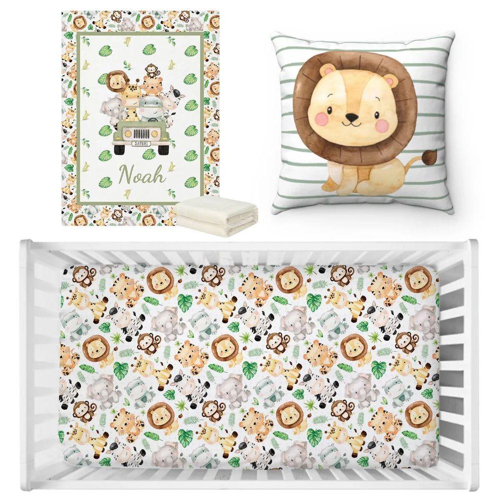 Personalized Jungle Crib Bedding-Diaper Reusable