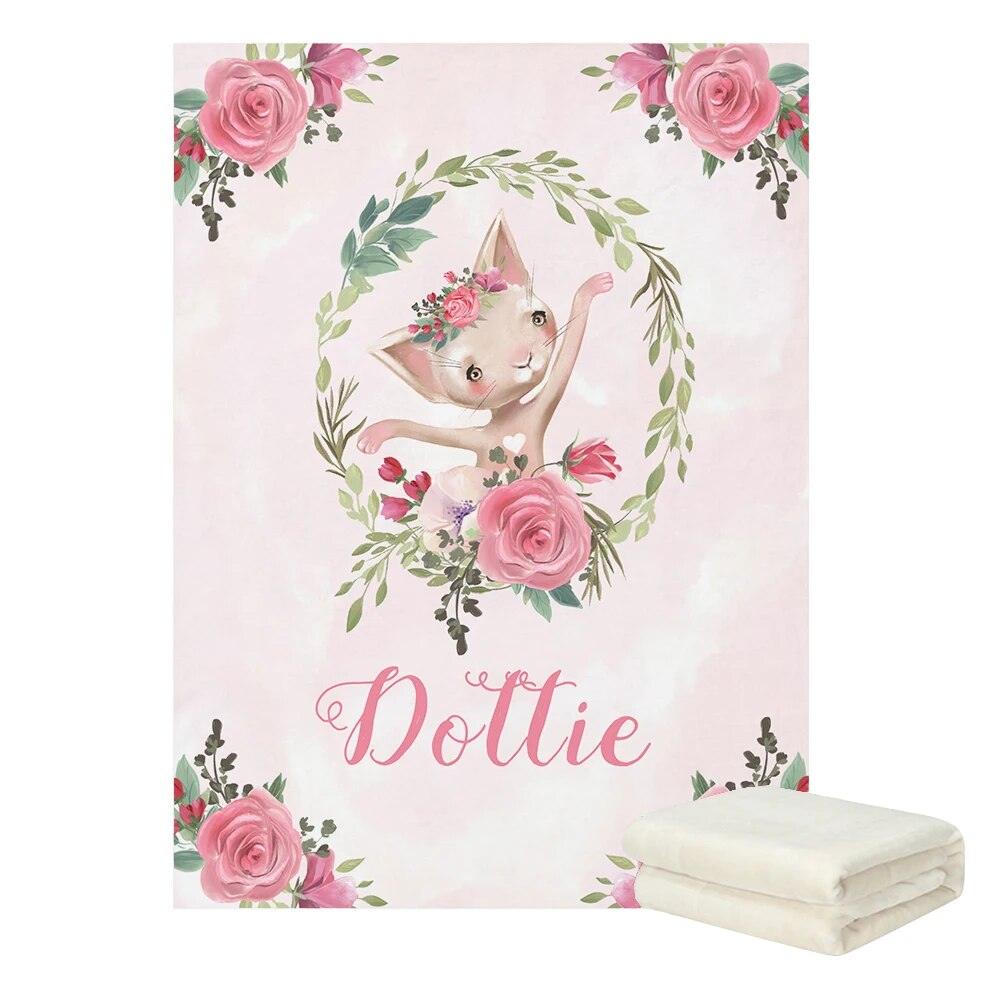 Personalized Ballet Kitten Blanket-Diaper Reusable