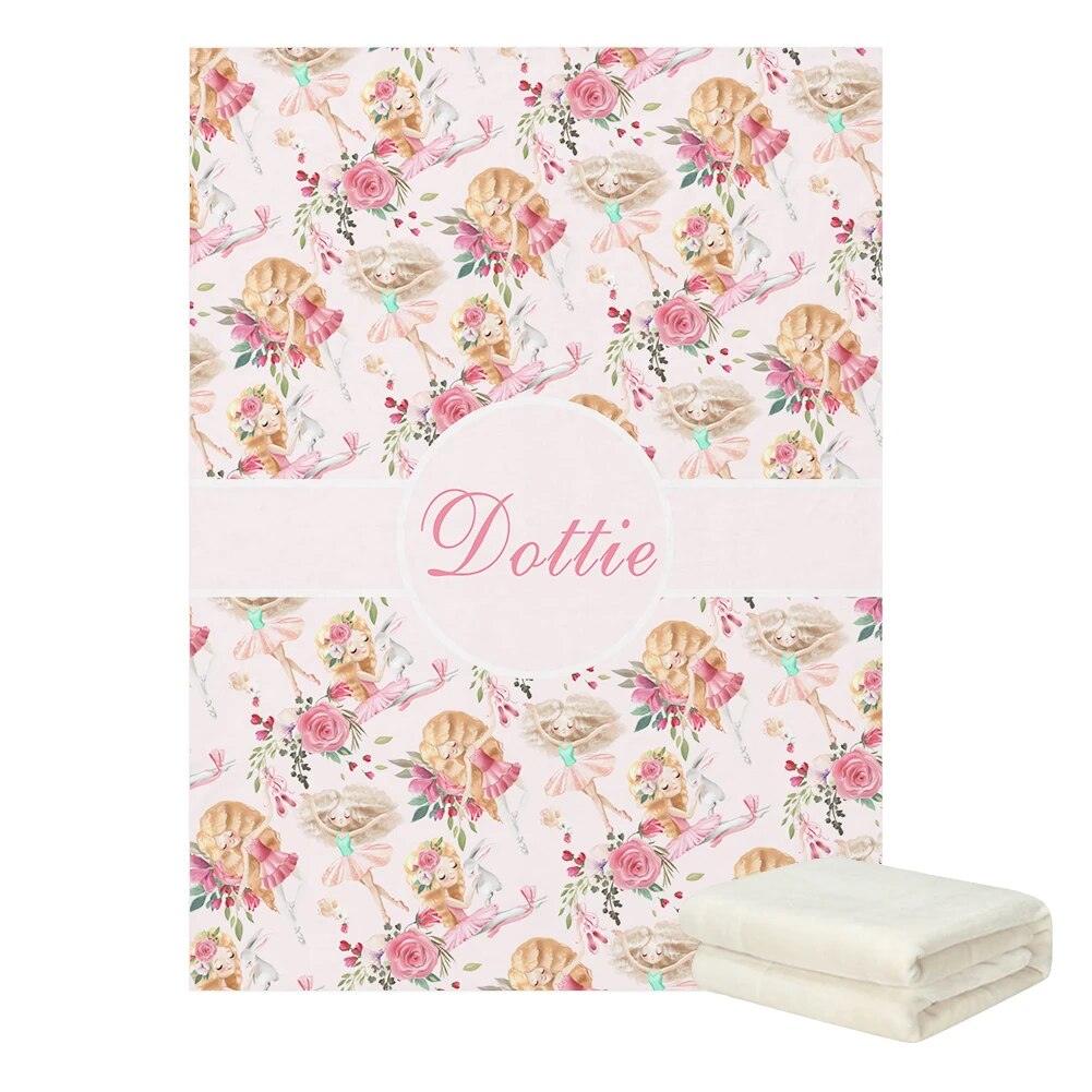 Personalized Ballet Kitten Blanket-Diaper Reusable