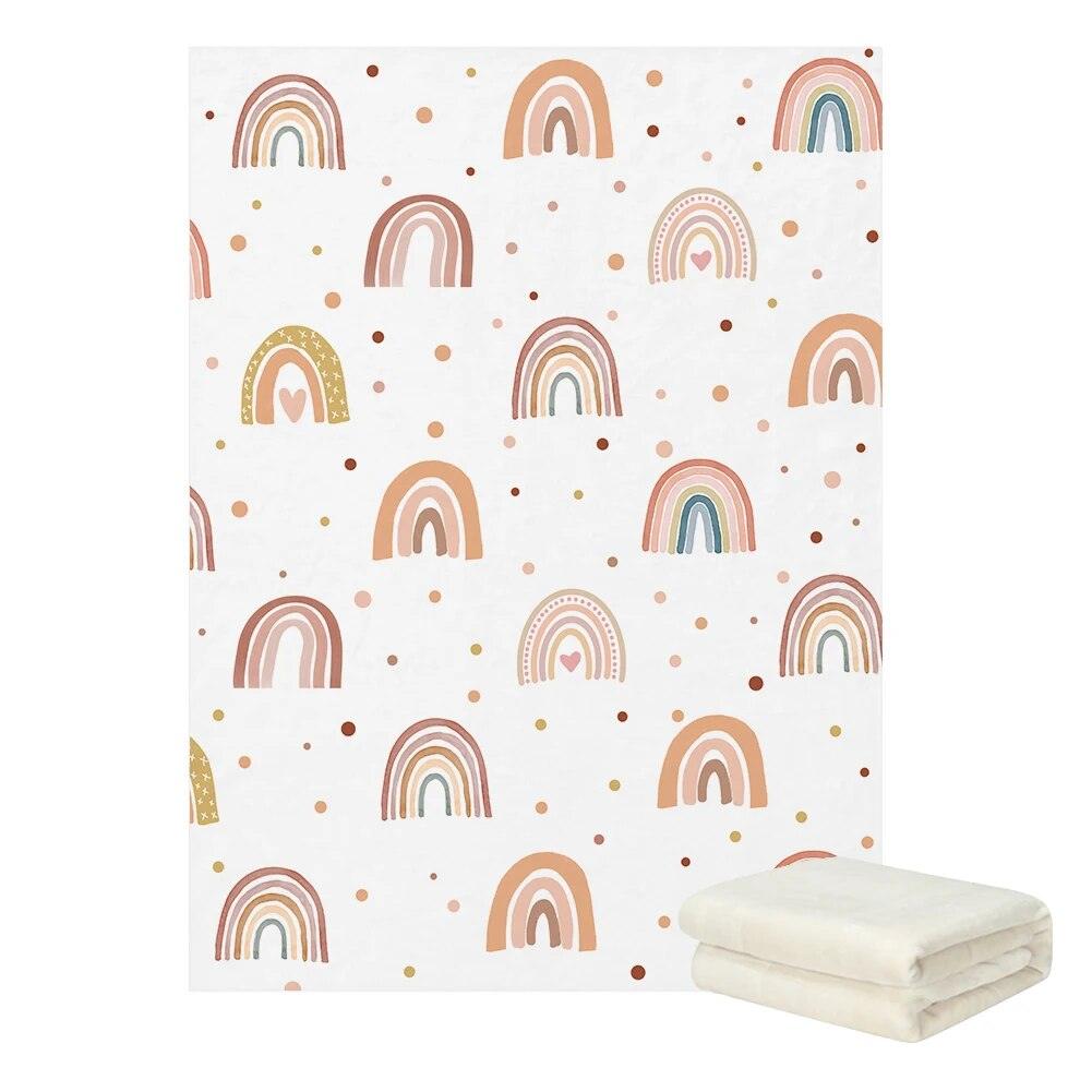 Personalized Name Boho Rainbow Blanket-Diaper Reusable