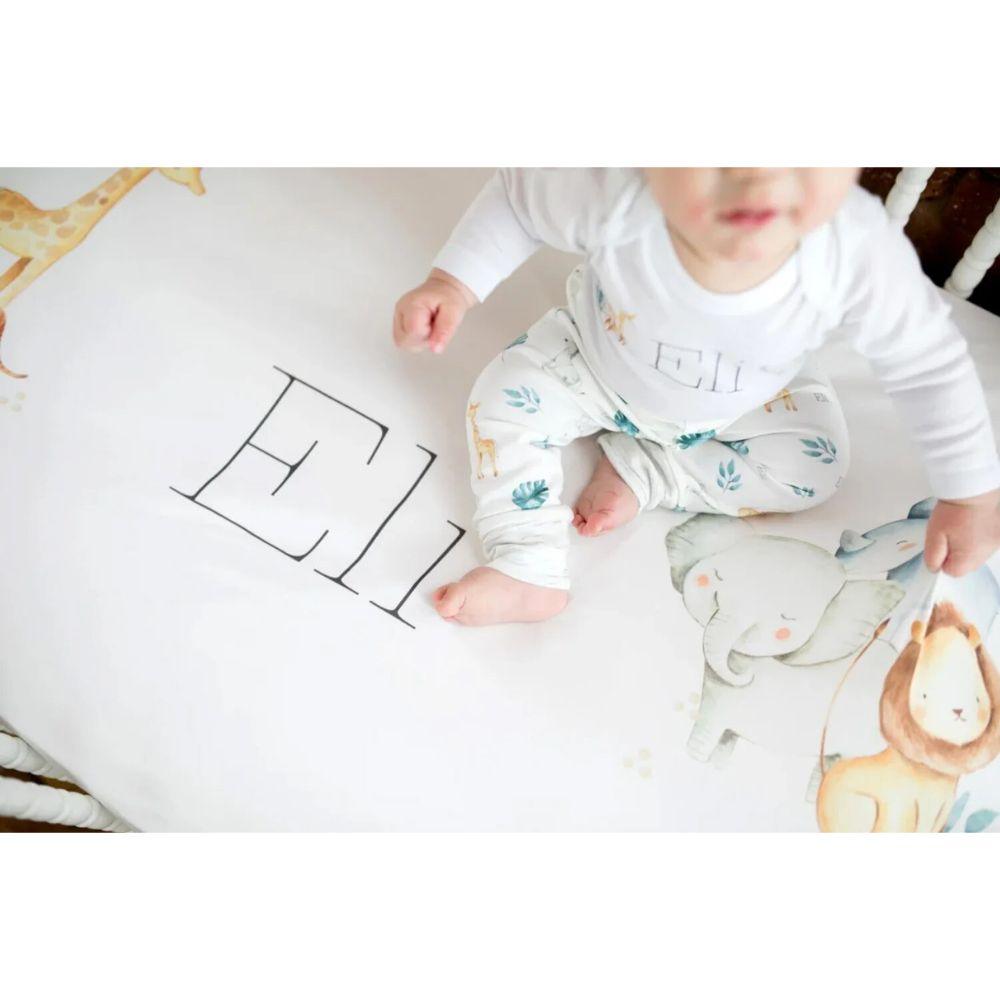 Custom Name Jungle Animals Crib Bedding-Diaper Reusable