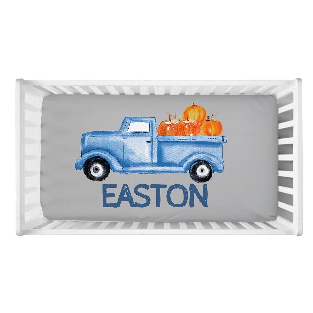 3 Piece Personalized Truck Crib Bedding Set-Diaper Reusable