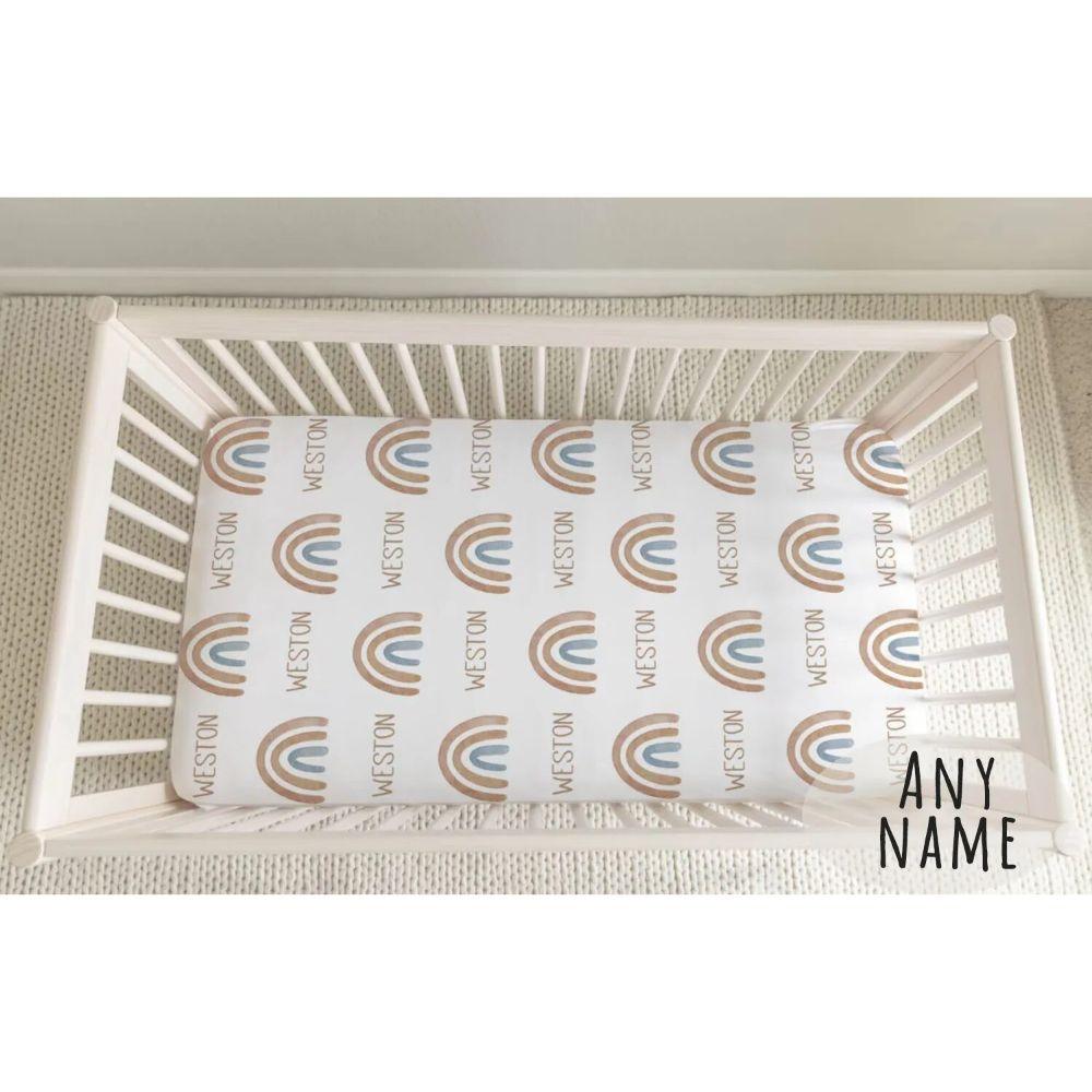 Personalized Rainbow Crib Bedding-Diaper Reusable