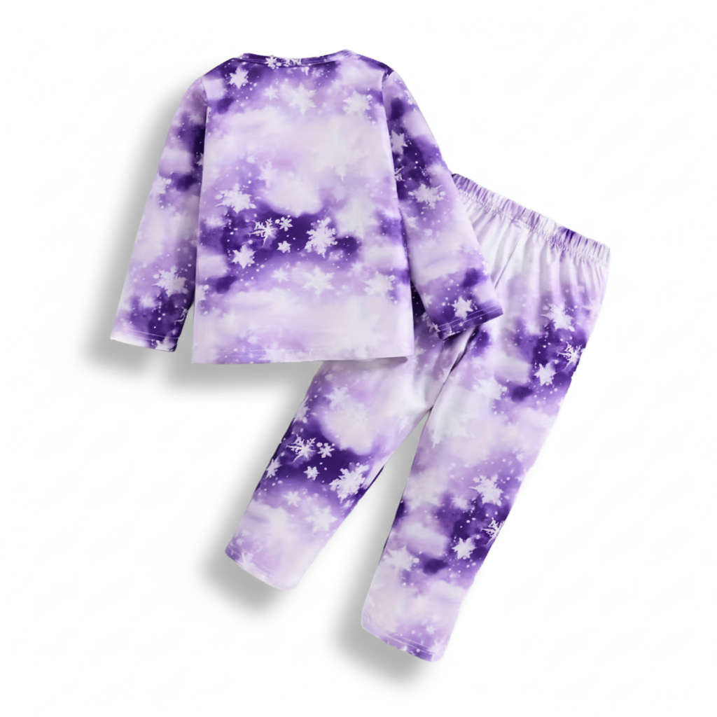 Princess Snowman Printed Kids Pajama Set