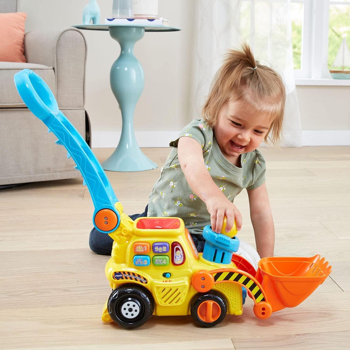 Push Pop Bulldozer Toy Build Learn And Pop into Playtime Fun-Diaper Reusable