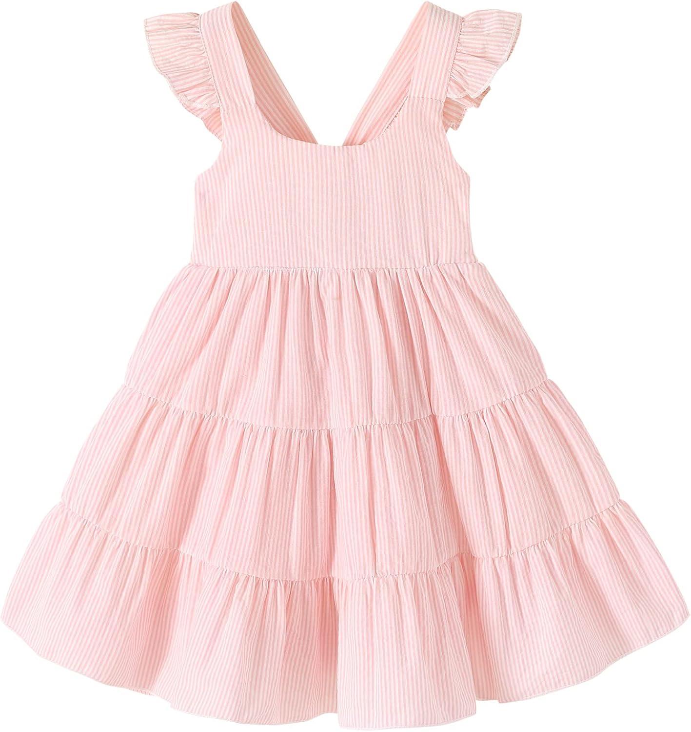 Rainbow Princess Sleeveless Sundress – Colorful Summer Dress for Girls-Diaper Reusable
