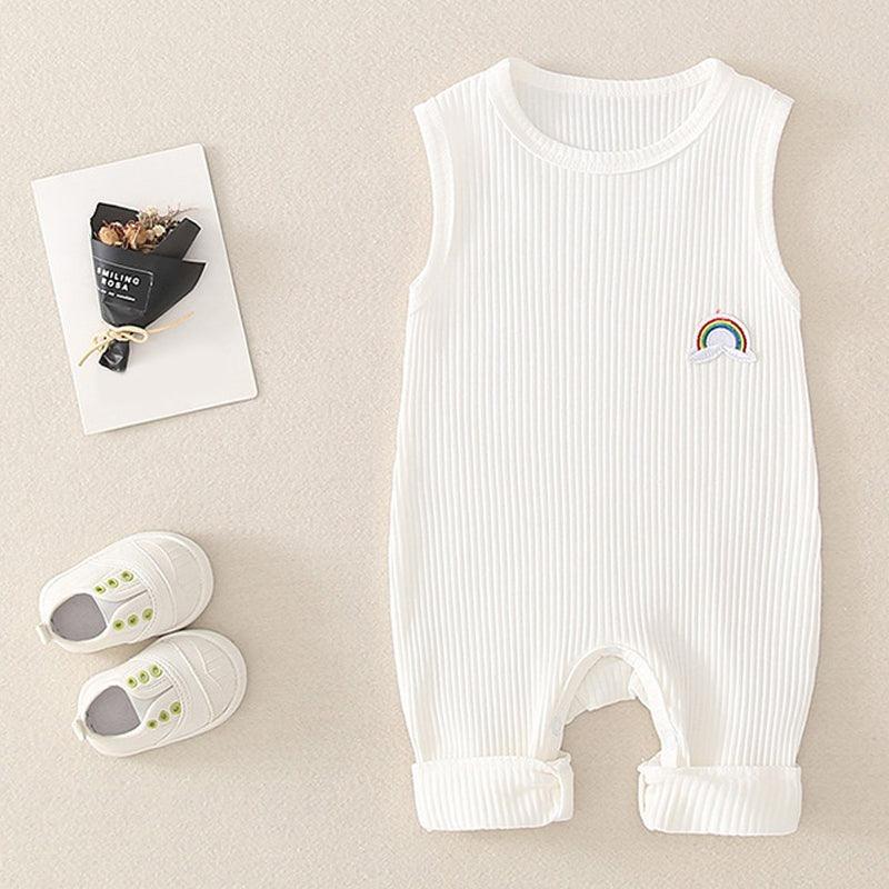 Rainbow Design Sleeveless Romper Infant Outfit-Diaper Reusable