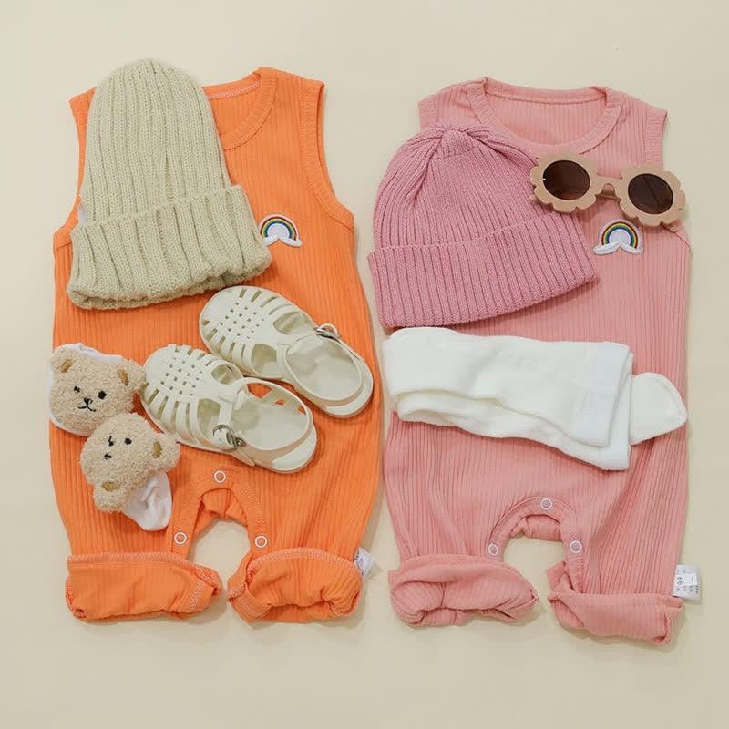 Rainbow Design Sleeveless Romper Infant Outfit-Diaper Reusable