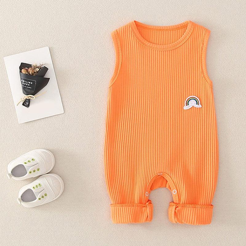 Rainbow Design Sleeveless Romper Infant Outfit-Diaper Reusable