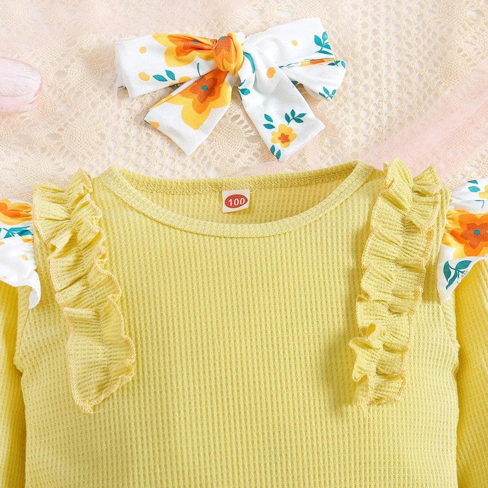 Floral Print Outfit Set-Diaper Reusable