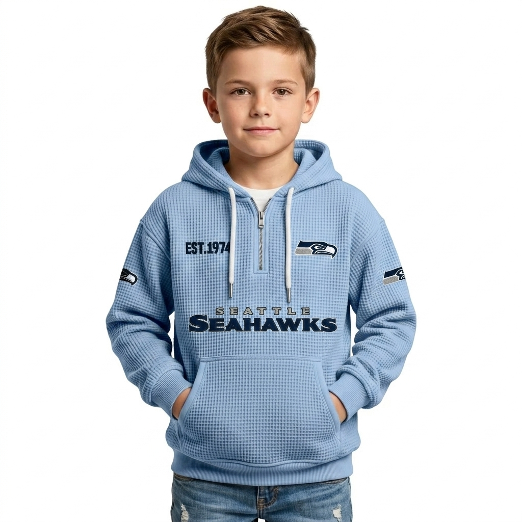 Seattle Seahawks Quarter Zip Hoodie For Kids