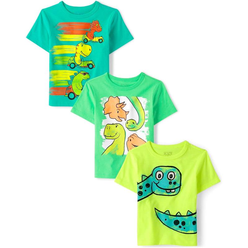 Pack Of 3 Short Sleeve Graphic T Shirt-Diaper Reusable