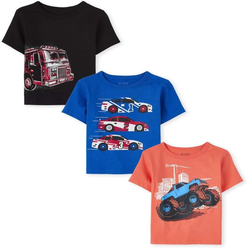 Pack Of 3 Short Sleeve Graphic T Shirt-Diaper Reusable
