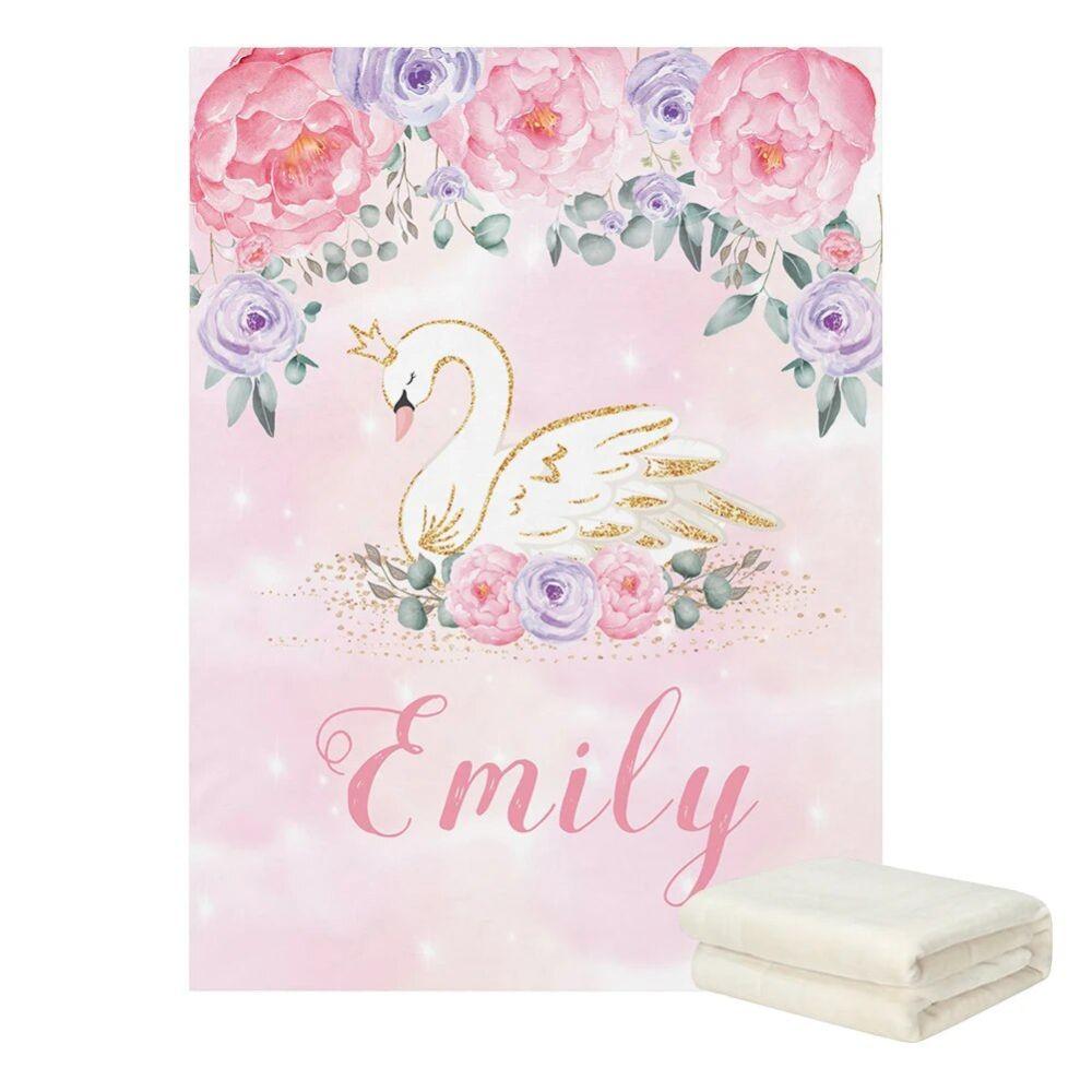 Custom Swan Princess Name Blanket-Diaper Reusable