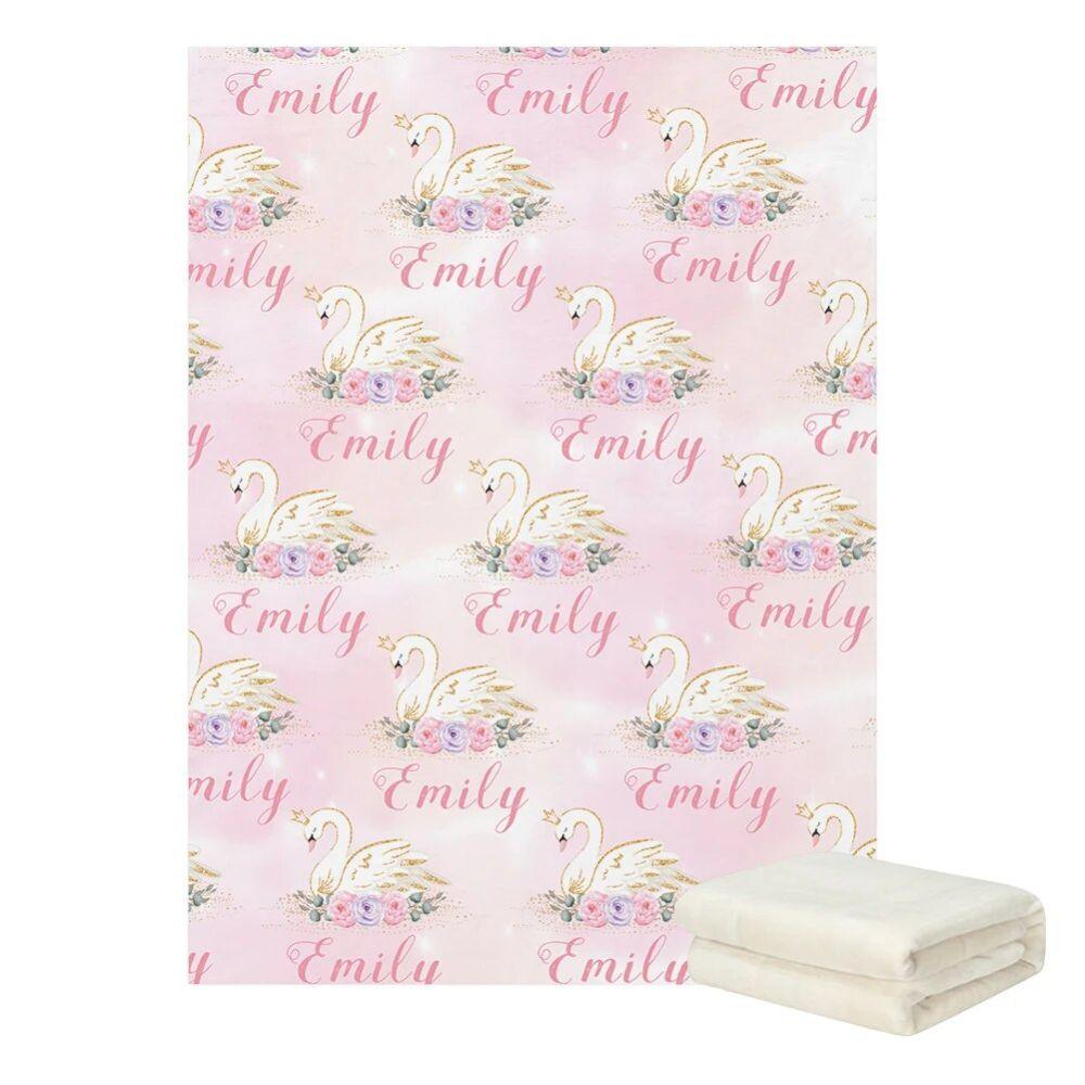 Custom Swan Princess Name Blanket-Diaper Reusable