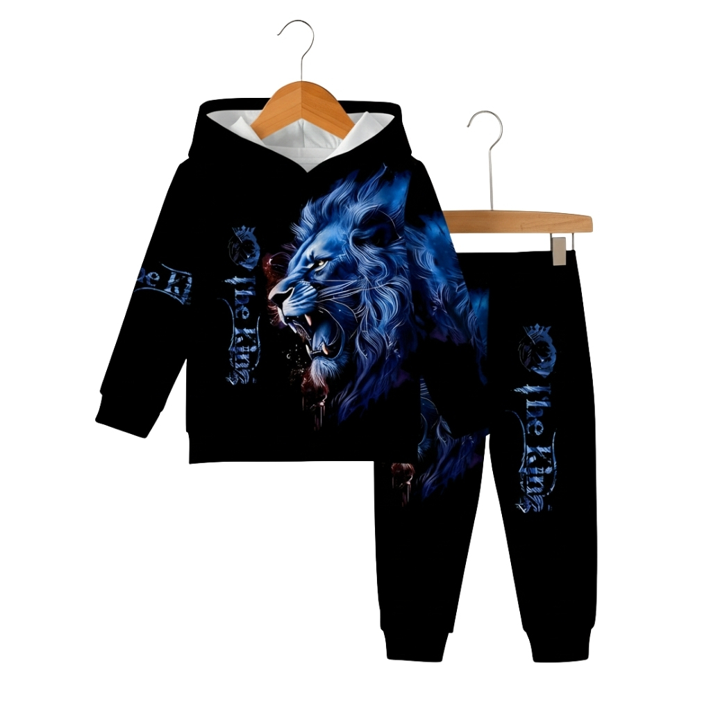 Sweatshirt Set For Baby Boys And Girls With Lion King Print
