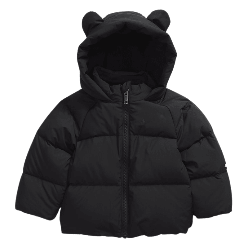 Teddy Bear Themed Puffer Jacket with Water Repellent Fabric-Diaper Reusable