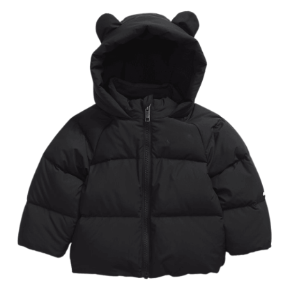 Teddy Bear Themed Puffer Jacket with Water Repellent Fabric-Diaper Reusable