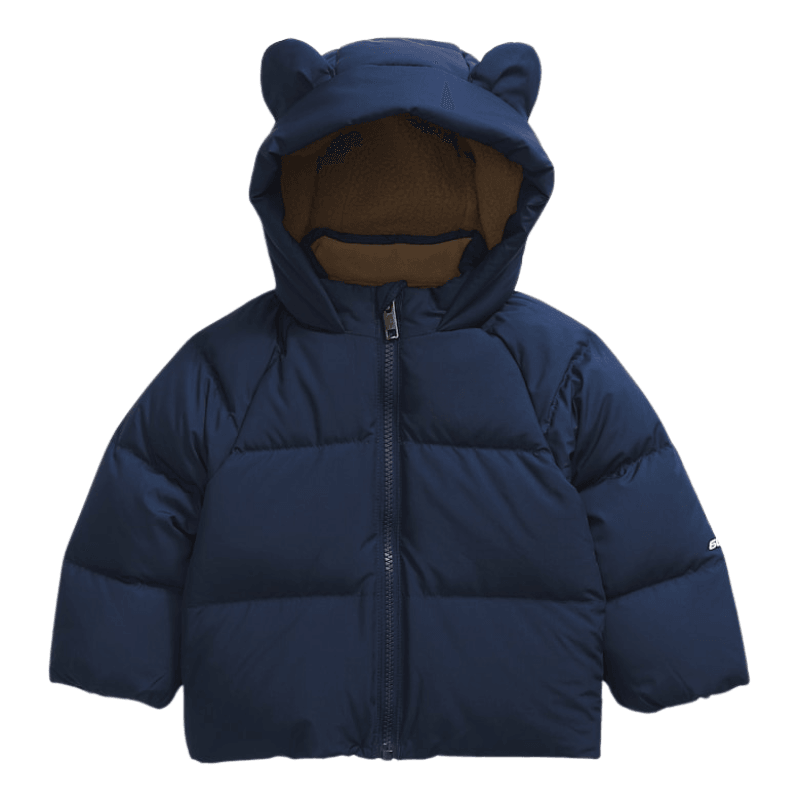 Teddy Bear Themed Puffer Jacket with Water Repellent Fabric-Diaper Reusable