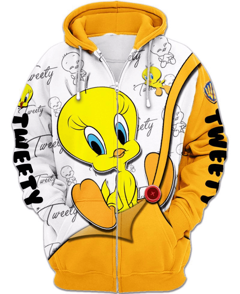 Children Tweety Bird Zip Up Hoodie-Diaper Reusable