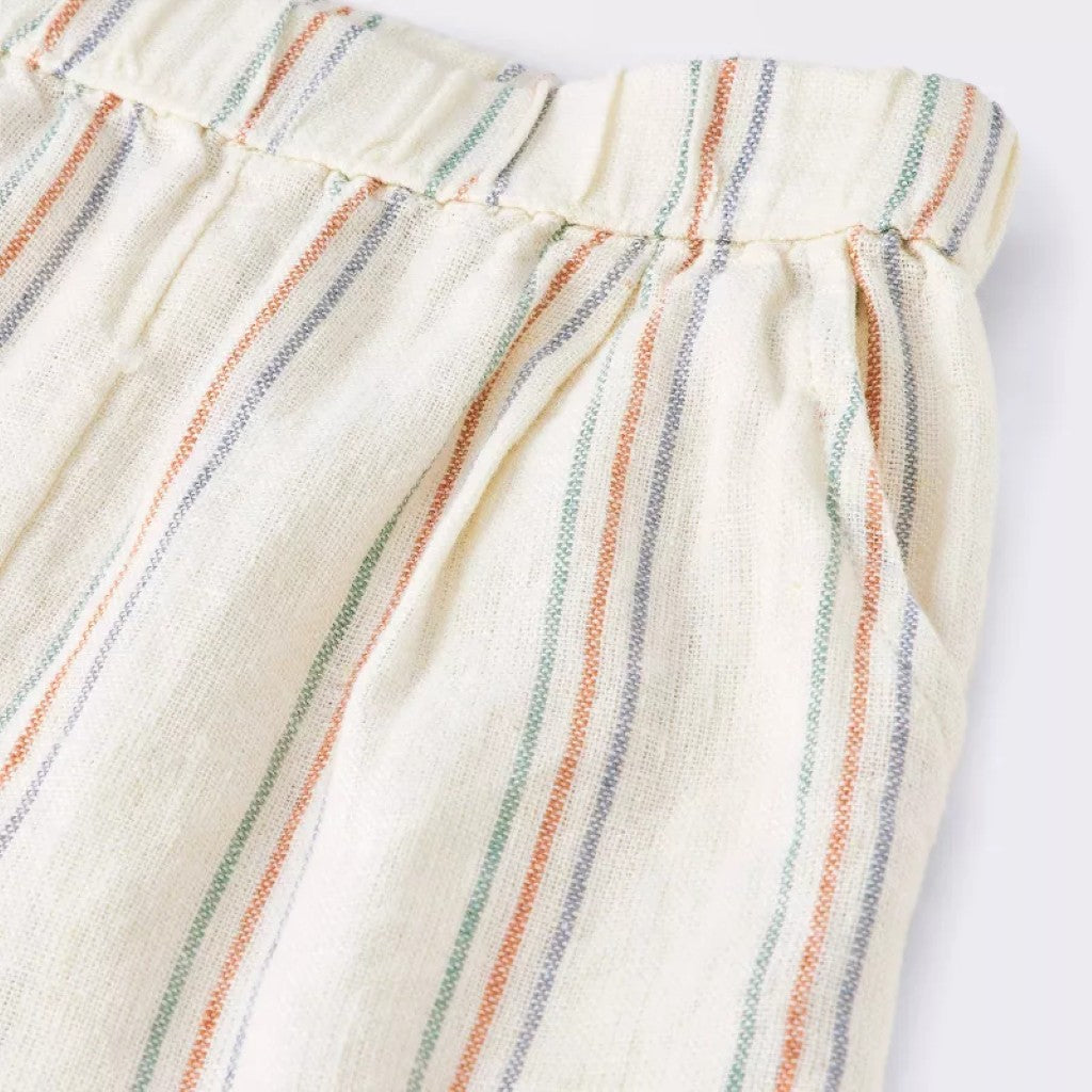 Baby Boys Gauze Slub T-Shirt And Shorts Set-Diaper Reusable