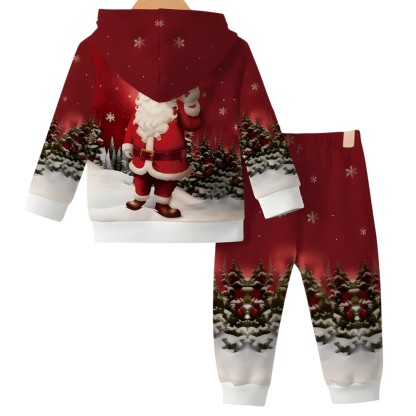 Christmas Themed Hoodie And Pants Set For Boys