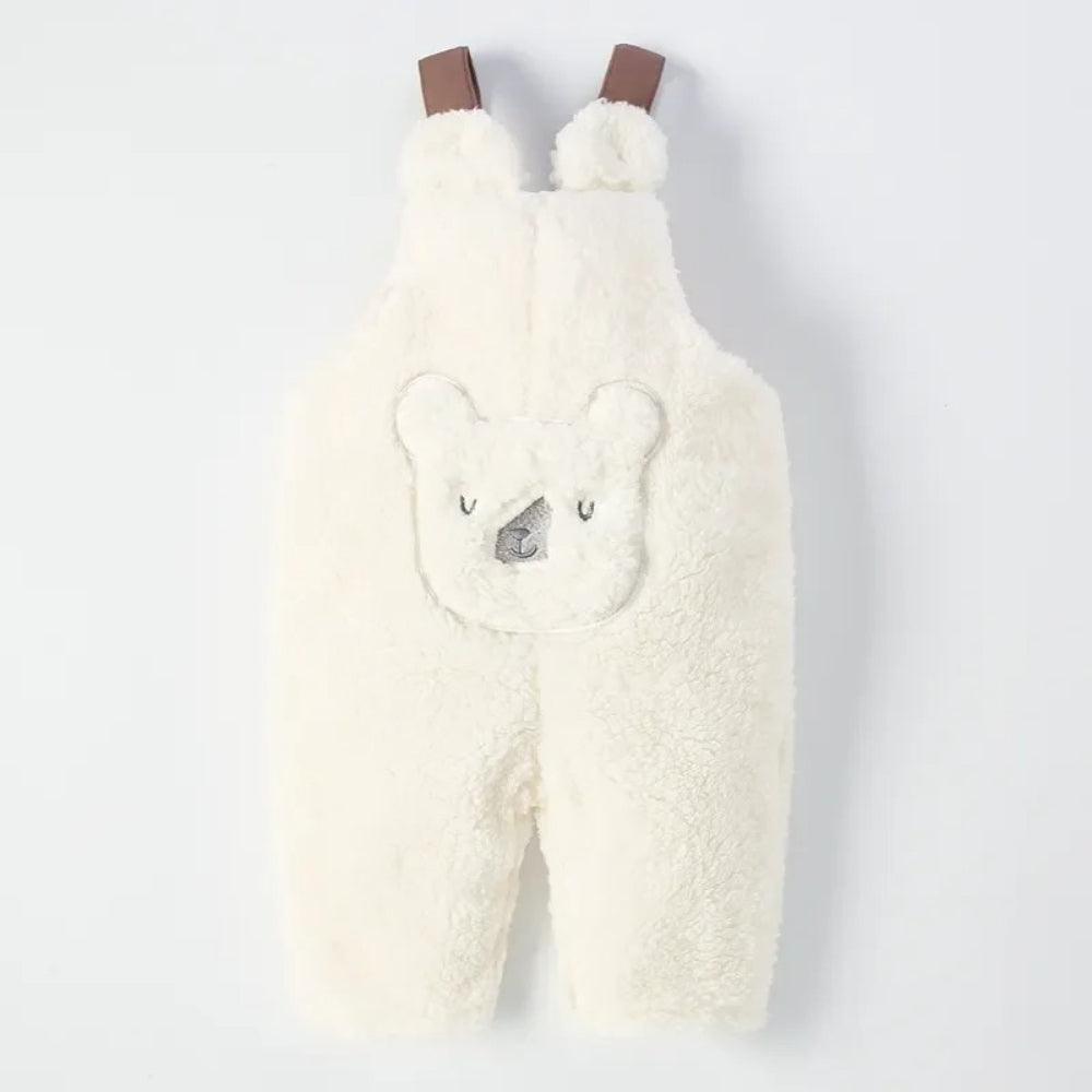 Fuzzy Winter Overalls Jumpsuit-Diaper Reusable