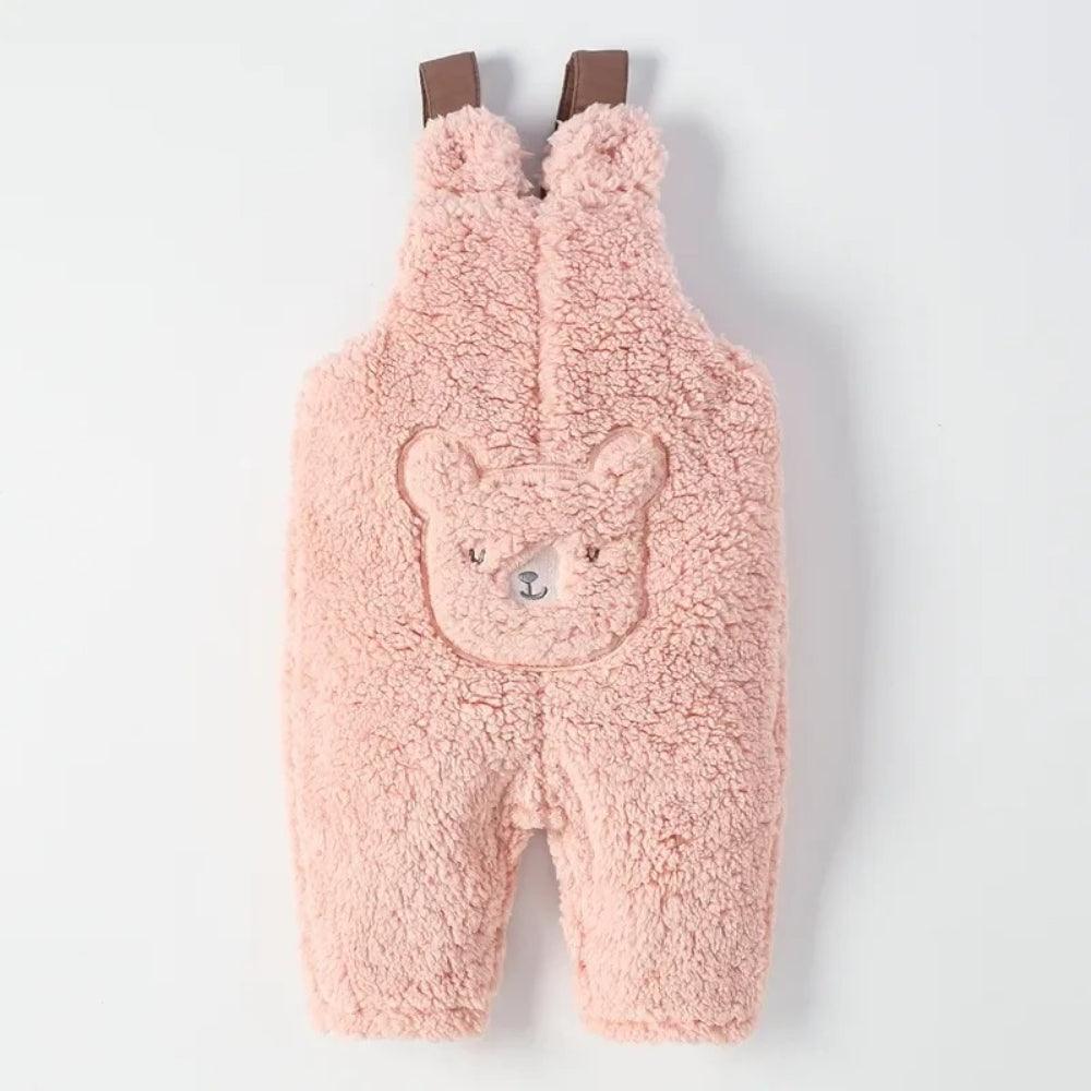 Fuzzy Winter Overalls Jumpsuit-Diaper Reusable