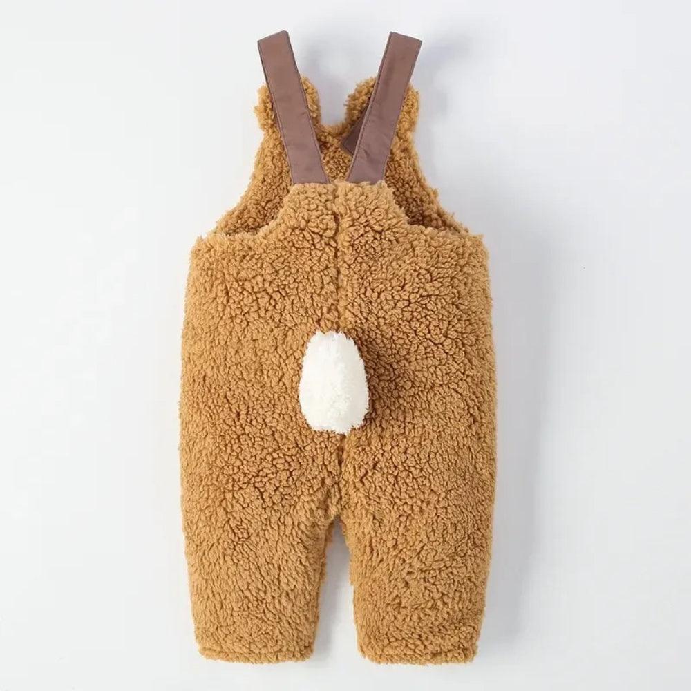 Fuzzy Winter Overalls Jumpsuit-Diaper Reusable