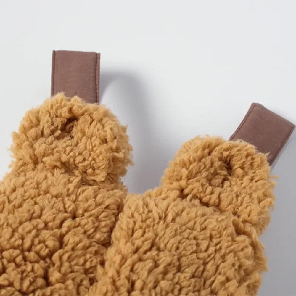 Fuzzy Winter Overalls Jumpsuit-Diaper Reusable