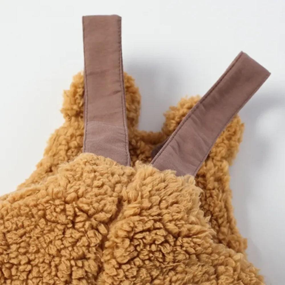 Fuzzy Winter Overalls Jumpsuit-Diaper Reusable
