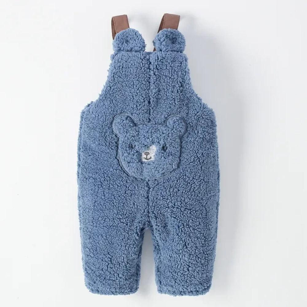 Fuzzy Winter Overalls Jumpsuit-Diaper Reusable