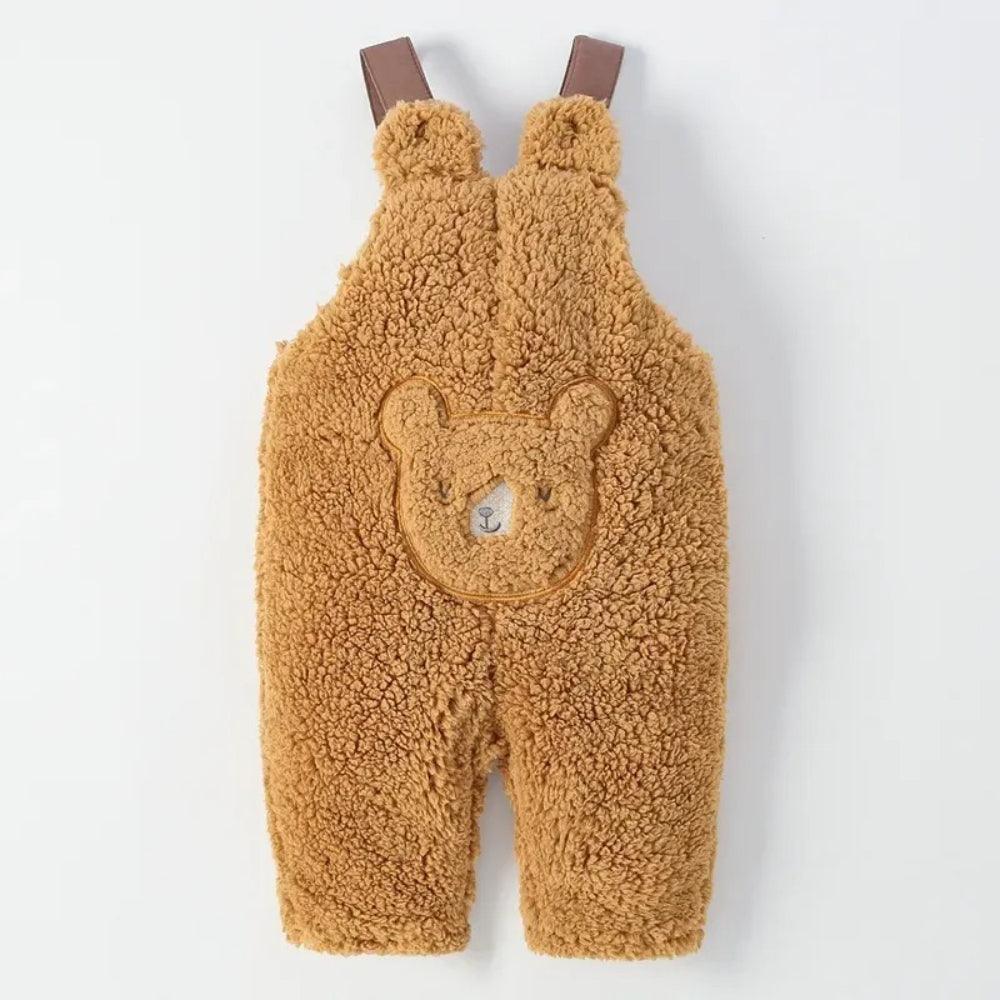 Fuzzy Winter Overalls Jumpsuit-Diaper Reusable