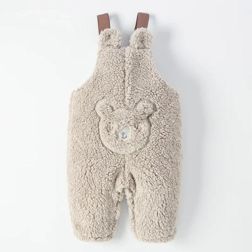 Fuzzy Winter Overalls Jumpsuit-Diaper Reusable