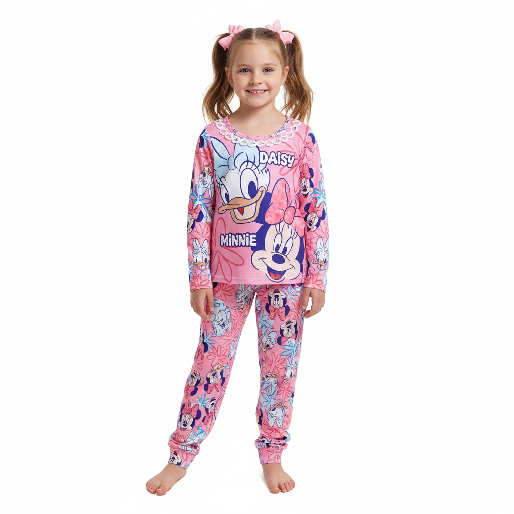Cartoon Character Print Kids Pajama Set