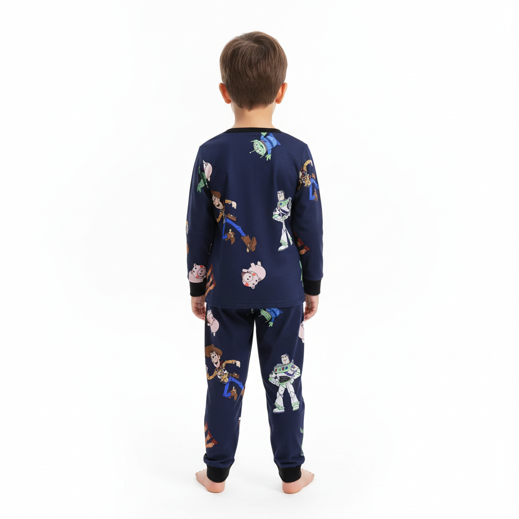 Toy Story Flame-Retardant Fabric Fashion Pajama Set with Long Sleeves and Pants