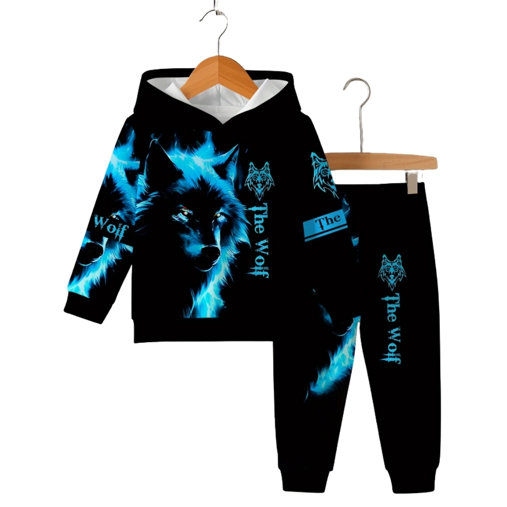 Wolf King Theme Hooded Onesie For Boys And Girls