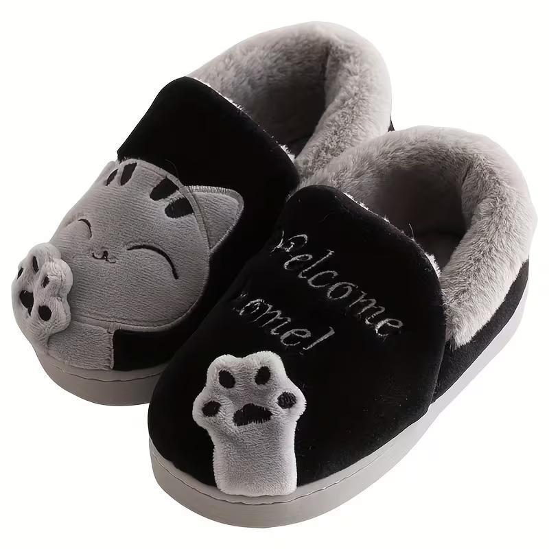 Furry Cartoon Design House Shoes For Kids
